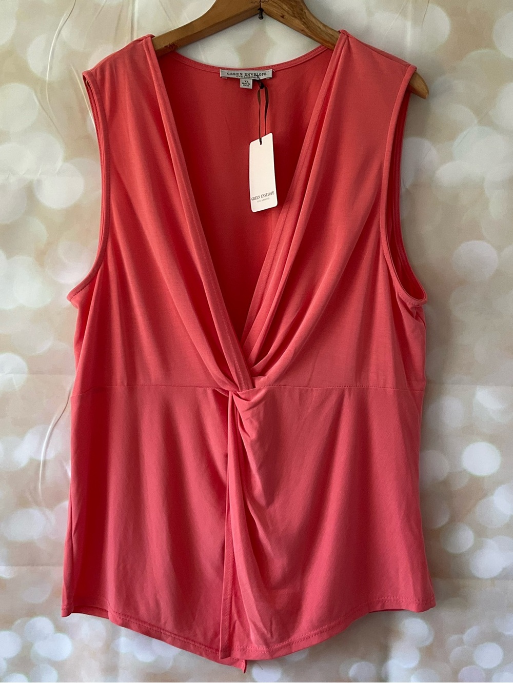 Green Envelope Peach Colored Blouse